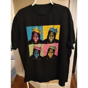 The Notorious B.I.G. T-Shirt 2XL Black Graphic Print EUC